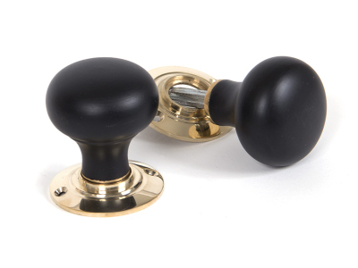 Ebony Bun Mortice/Rim Knob Set