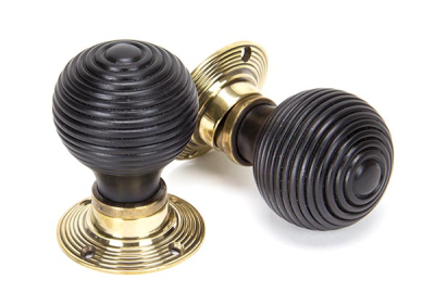 Ebony Beehive Mortice/Rim Knob Set