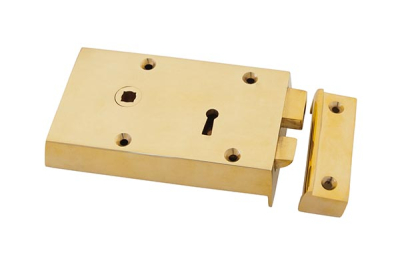 Polished Brass Rim Lock - Small