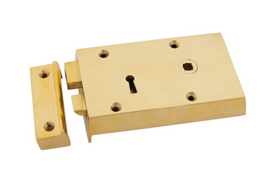 Polished Brass Rim Lock - Small