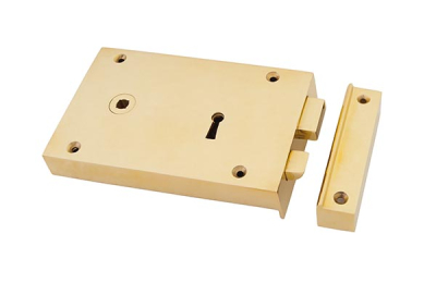 Polished Brass Rim Lock - Large