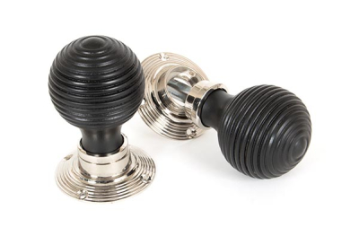 Ebony Beehive Mortice/Rim Knob Set