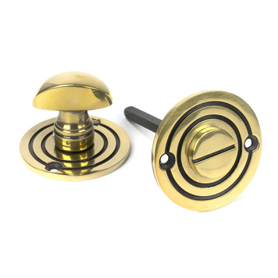 Aged Brass Round Thumbturn Set