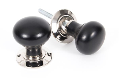 Ebony Bun Mortice/Rim Knob Set