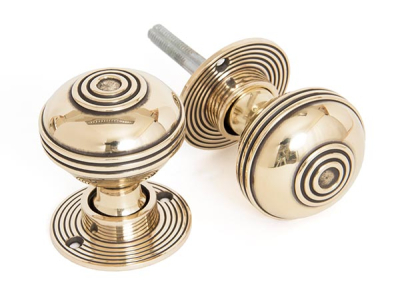 Aged Brass Prestbury Mortice/Rim Knob Set