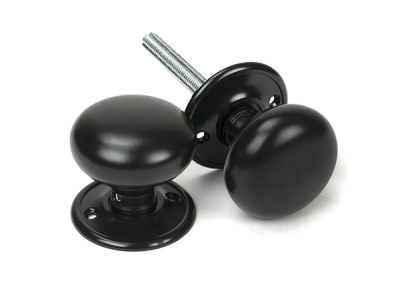 Aged Bronze Mushroom Mortice/Rim Knob Set