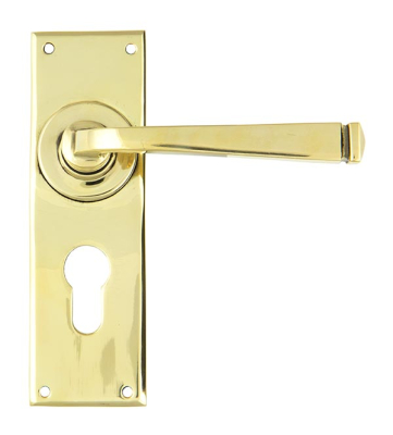 Aged Brass Avon Lever Euro Lock Set