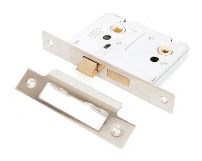 Polished Nickel Bathroom Mortice Lock