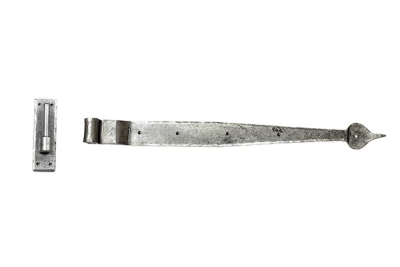 Pewter Patina Hook & Band Hinge - Cranked (pair)