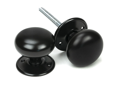 Aged Bronze 57mm Mushroom Mortice/Rim Knob Set