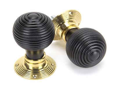 Ebony Beehive Mortice/Rim Knob Set