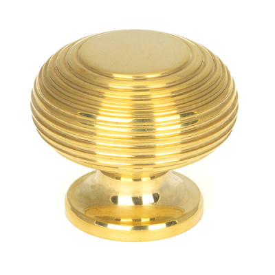 Polished Brass Beehive Cabinet Knob