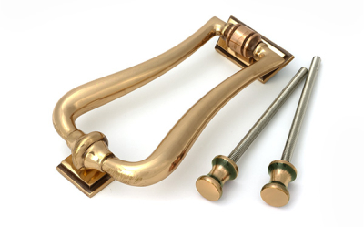 Polished Bronze Art Deco Door Knocker