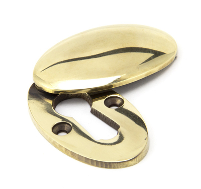 Aged Brass Oval Escutcheon