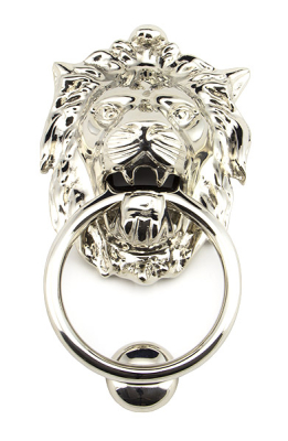 Polished Nickel Lion's Head Door Knocker