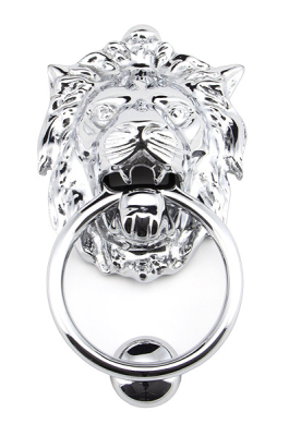 Polished Chrome Lion's Head Door Knocker