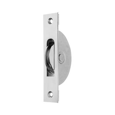 1¾Inch Ball Bearing Sash Pulley Square End - Polished Chrome