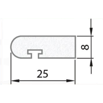 Exiwood T Slot Parting Bead 25mm x 8mm x 3m - White (Pack 10)