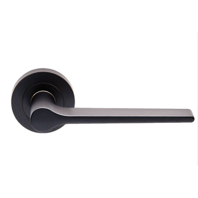 Velino Lever Handle on Rose Set - Matt Black