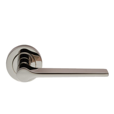 Velino Lever Handle on Rose Set - Polished Nickel