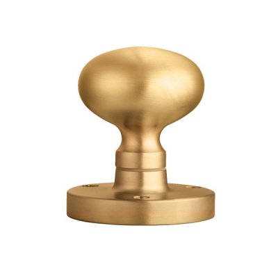 Mushroom Mortice Knob Set (Half Sprung) 52mm - Satin Brass