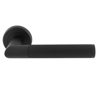 Serozzetta Trend Lines Lever Handle on Rose Set - Matt Black
