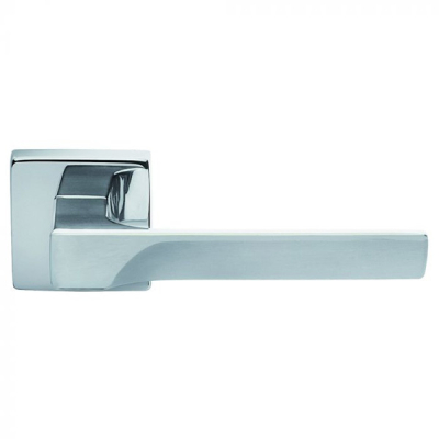Flash Lever Handle on Square Rose Set - Polished Chrome