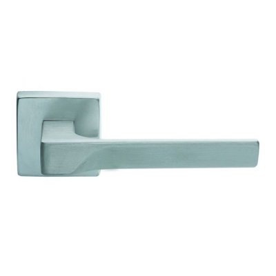 Flash Lever Handle on Square Rose Set - Satin Chrome