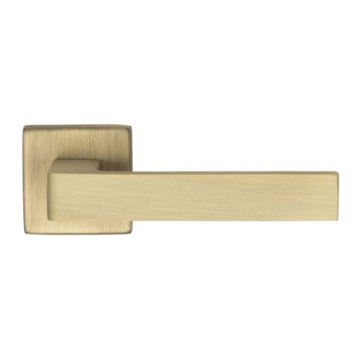 Techna Lever Handle on Square Rose Set - Antique Brass
