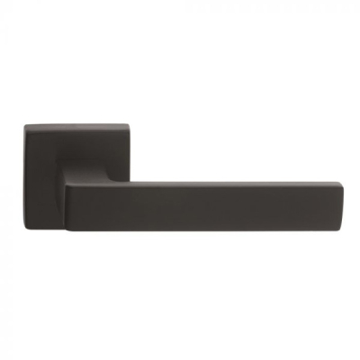 Techna Lever Handle on Square Rose Set - Matt Black
