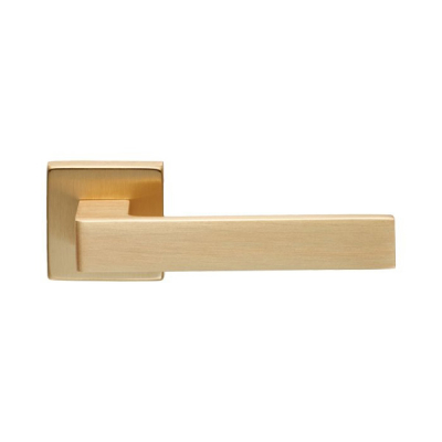 Techna Lever Handle on Square Rose Set - Satin Brass