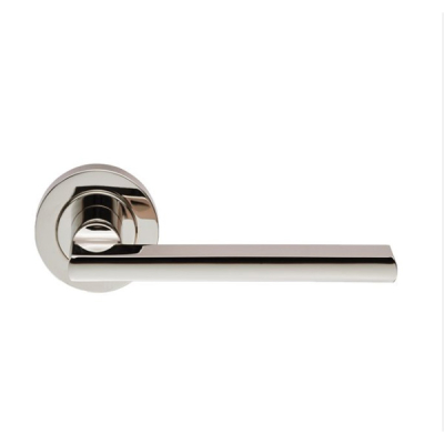 Trentino Lever Handle on Rose Set - Polished Nickel