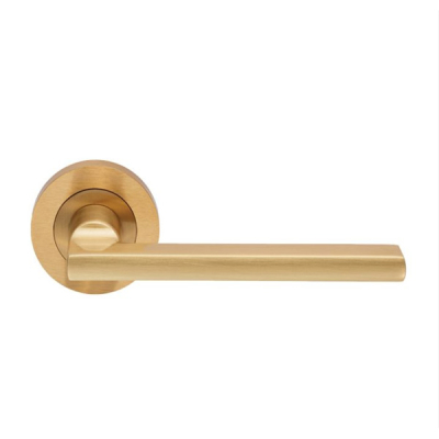 Trentino Lever Handle on Rose Set - Satin Brass