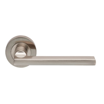 Trentino Lever Handle on Rose Set - Satin Nickel