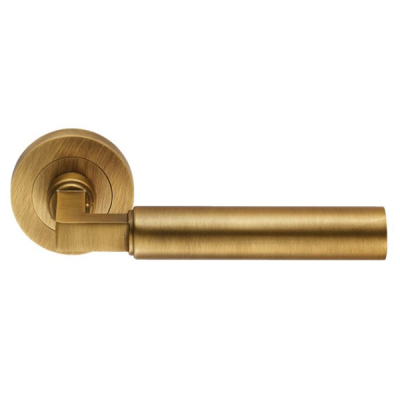 Amiata Lever Handle on Rose Set - Antique Brass