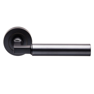 Amiata Lever Handle on Rose Set - Matt Black