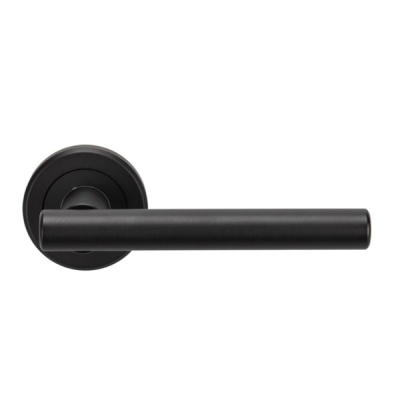 Philadelphia Lever Handle on Rose Set - Matt Black
