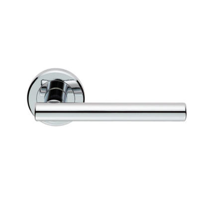 Philadelphia Lever Handle on Rose Set - Polished Chrome