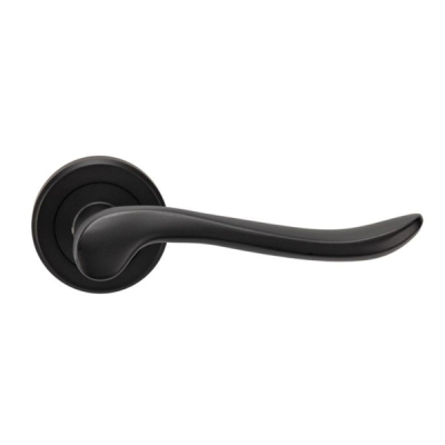 Verdun Lever Handle on Rose Set - Matt Black