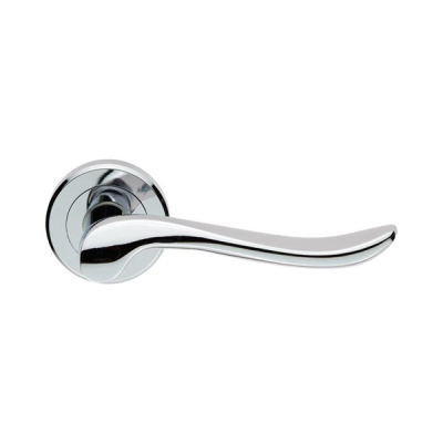 Verdun Lever Handle on Rose Set - Polished Chrome