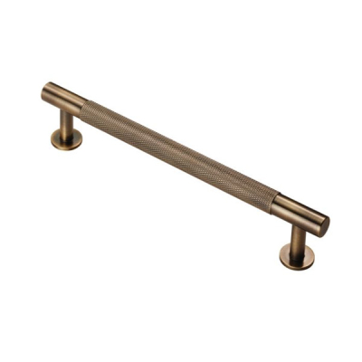 Knurled Pull Handle 158mm (128mm cc) - Antique Brass