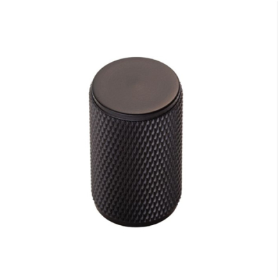 Knurled Cupboard Knob 18mm - Matt Black