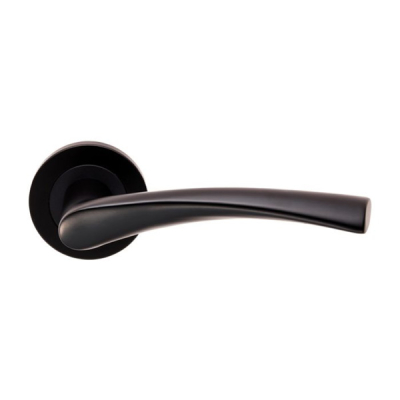 Breeze Lever Handle on Rose Set - Matt Black SS (Grade 304)