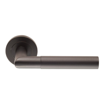 Crown Lever Handle on Rose Set - Matt Black SS (Grade 304)