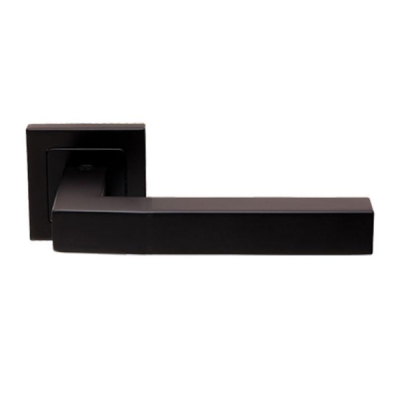 Alvar Lever Handle on Rose Set - Matt Black SS (Grade 304)