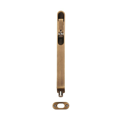 Radiused Lever Action Flush Bolt 8Inch - Antique Brass