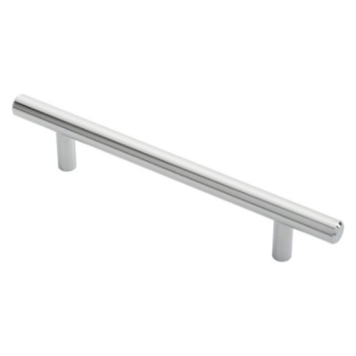 Steel T-Bar Handle 188mm (128cc) - Polished Chrome