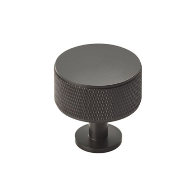 Knurled Cupboard Knob 35mm - Matt Black