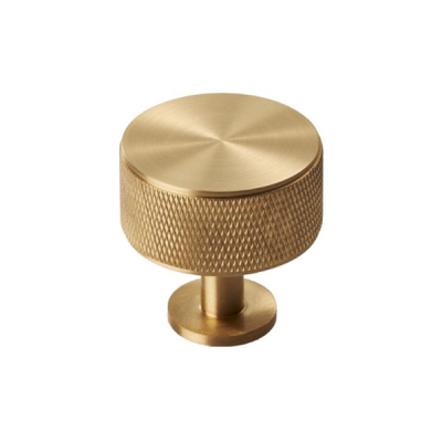 Knurled Cupboard Knob 35mm - Satin Brass