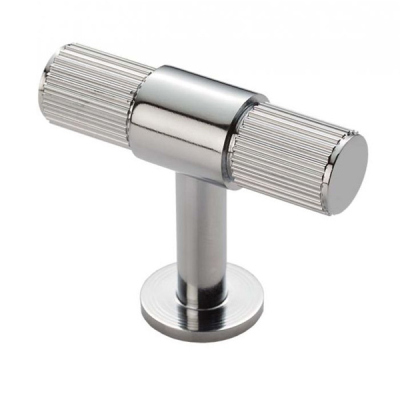Lines T-bar Knob 50mm - Polished Chrome